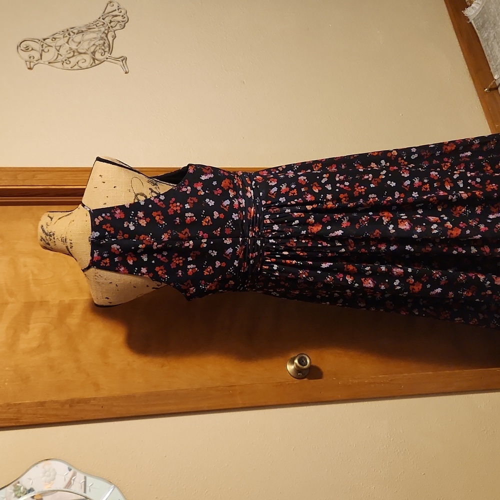 DB Studio, Floral Print Halter A Line Maxi Dress with Slit, Size 14 - Picture 7 of 8